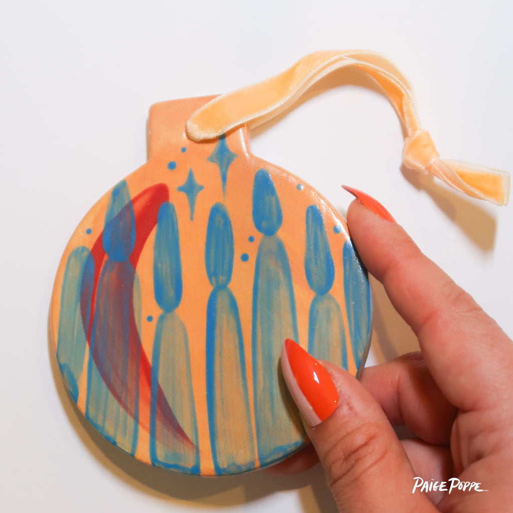 "Sunset Glow" Handpainted Ceramic Ornament