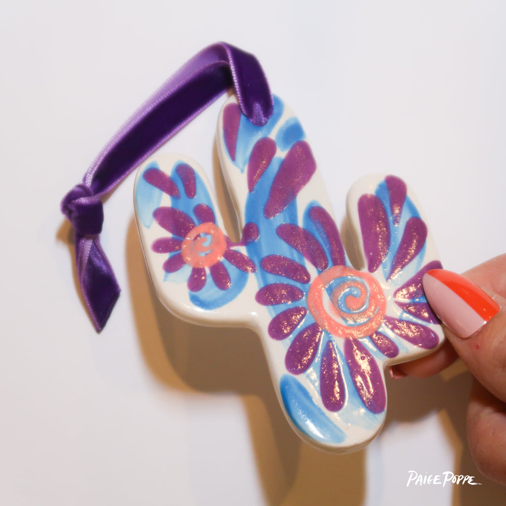 "Groovy Gal" Handpainted Ceramic Ornament