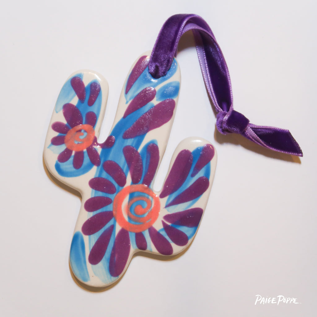 "Groovy Gal" Handpainted Ceramic Ornament