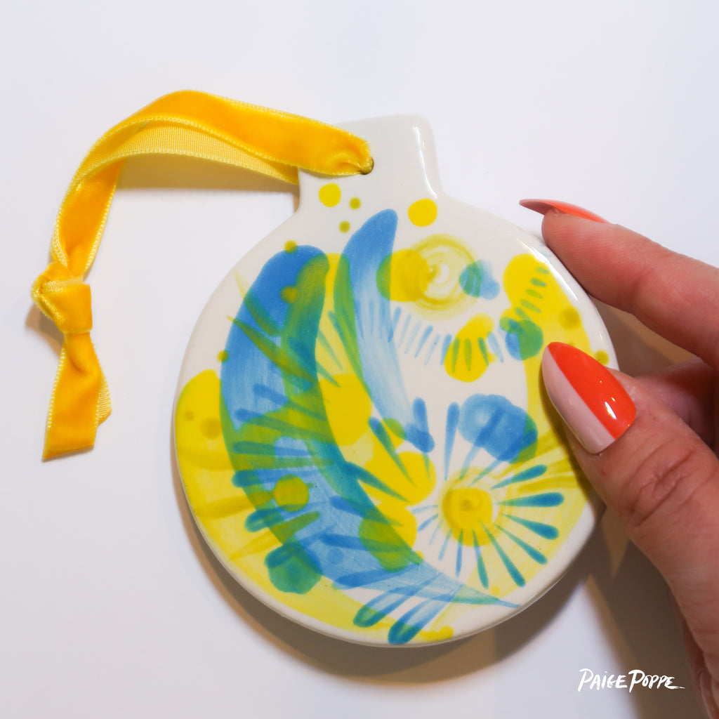 "Dancing Delight" Handpainted Ceramic Ornament