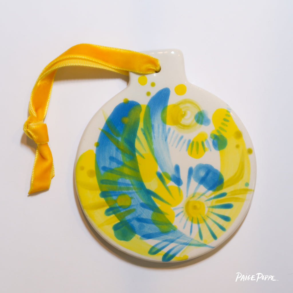 "Dancing Delight" Handpainted Ceramic Ornament