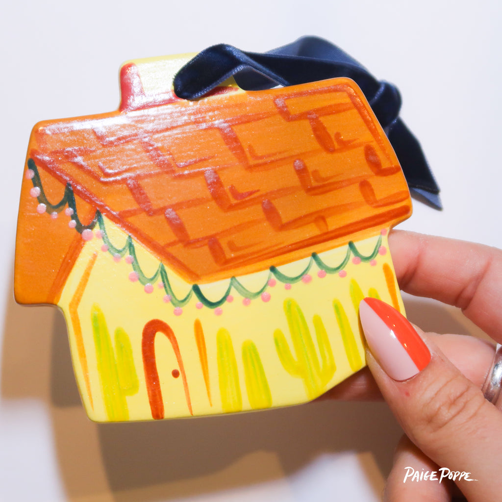 "Sonoran Chateau" Handpainted Ceramic Ornament