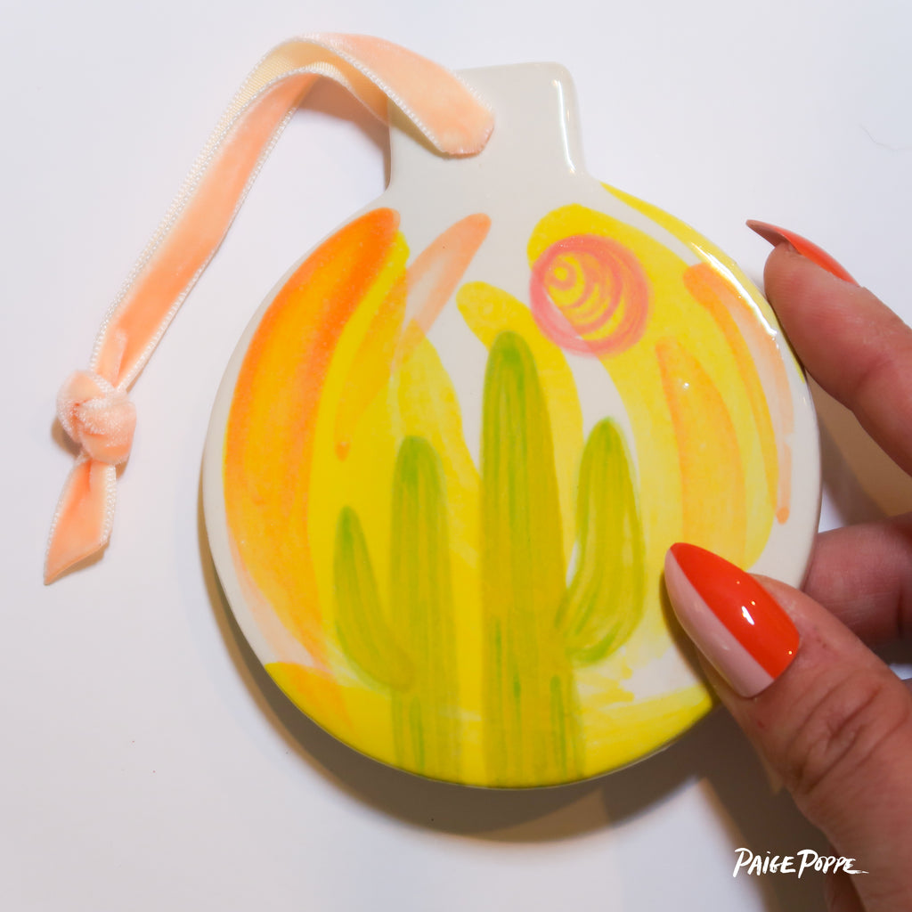 "Sunrise Sonora" Handpainted Ceramic Ornament