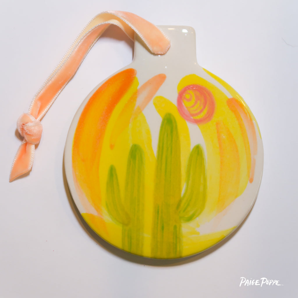 "Sunrise Sonora" Handpainted Ceramic Ornament