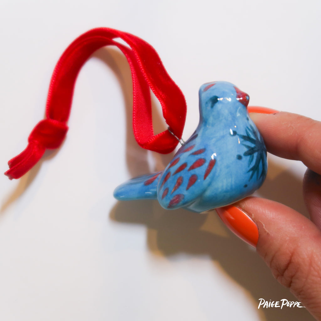 "Snowflake Delight" Handpainted Ceramic Ornament