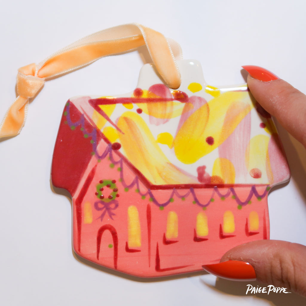 "Artful Abode" Handpainted Ceramic Ornament