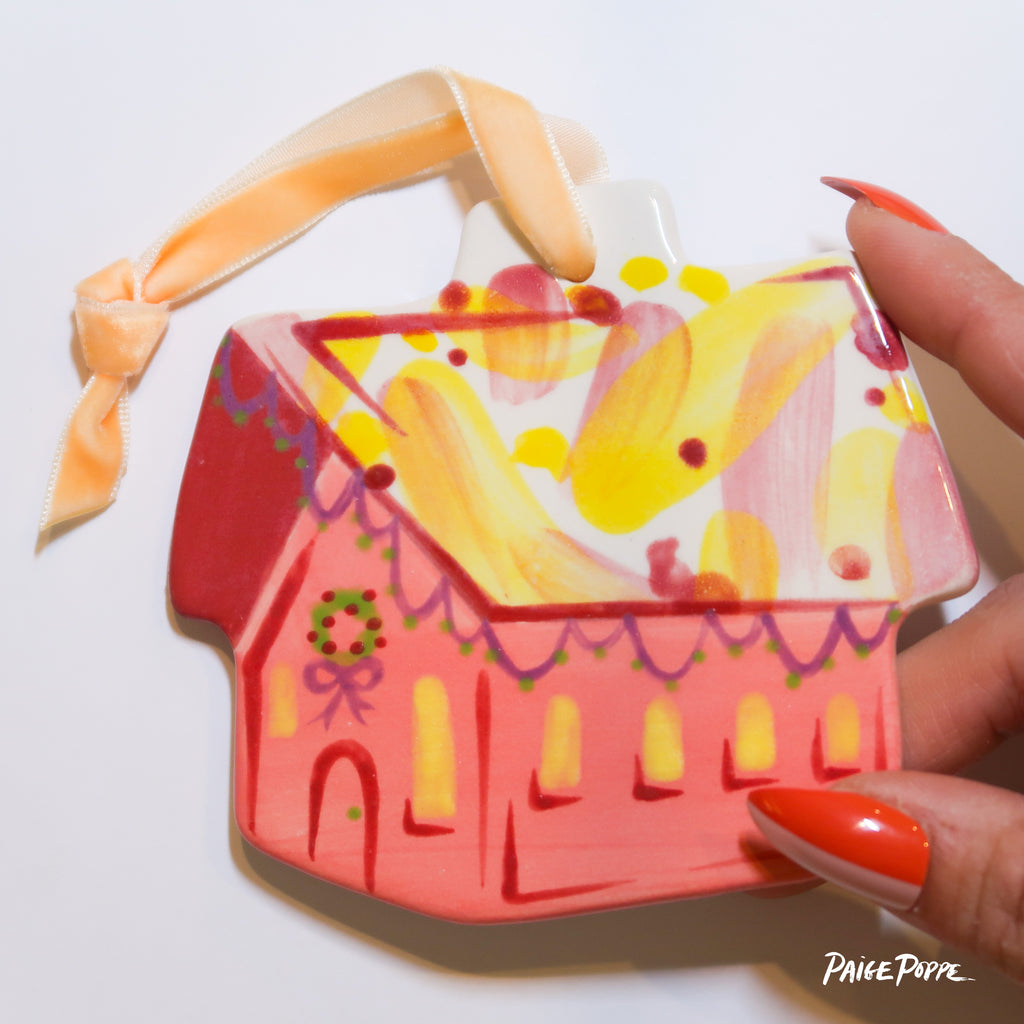 "Artful Abode" Handpainted Ceramic Ornament