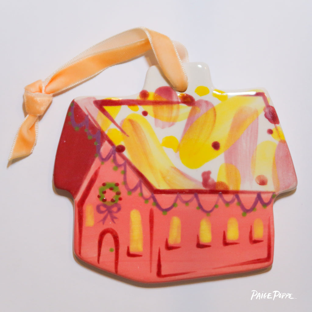 "Artful Abode" Handpainted Ceramic Ornament