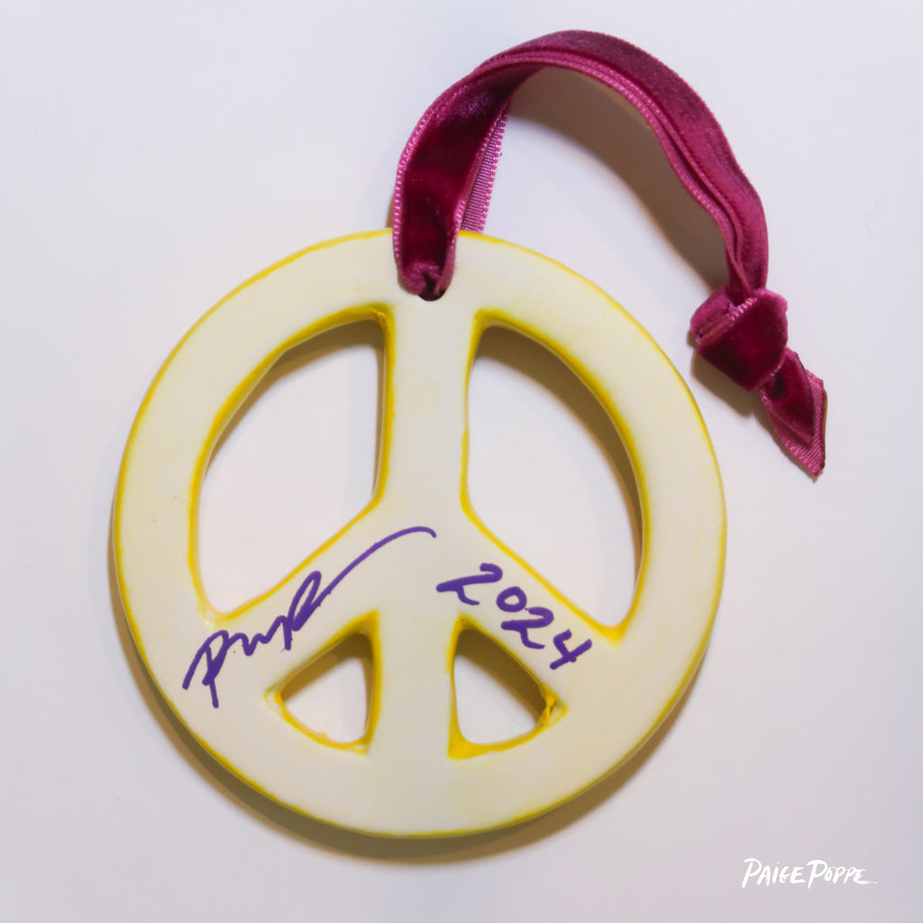 "Blooms of Peace" Handpainted Ceramic Ornament