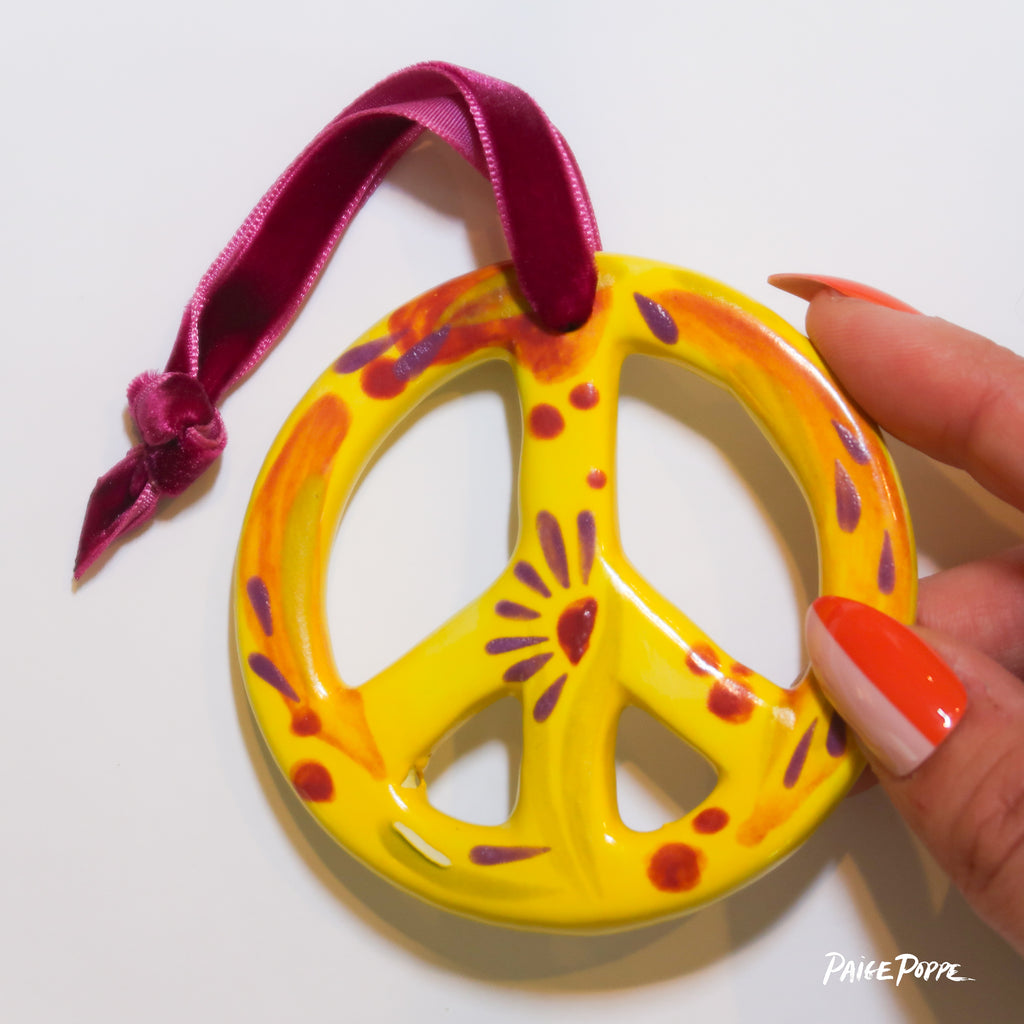 "Blooms of Peace" Handpainted Ceramic Ornament