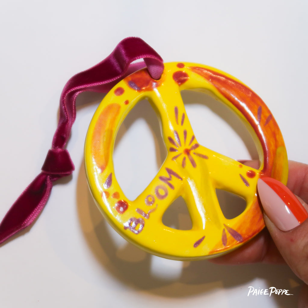 "Blooms of Peace" Handpainted Ceramic Ornament