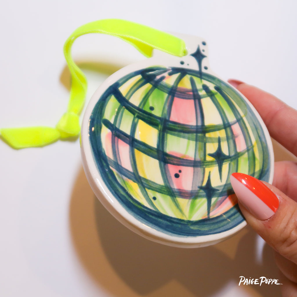 "Disco Dance" Handpainted Ceramic Ornament