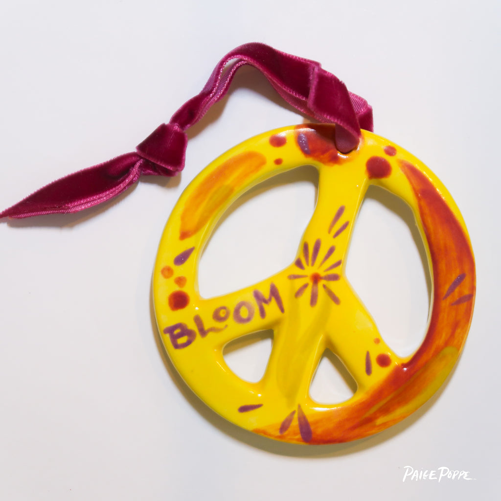 "Blooms of Peace" Handpainted Ceramic Ornament