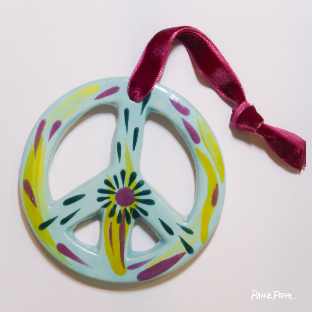 "Petal Power" Handpainted Ceramic Ornament