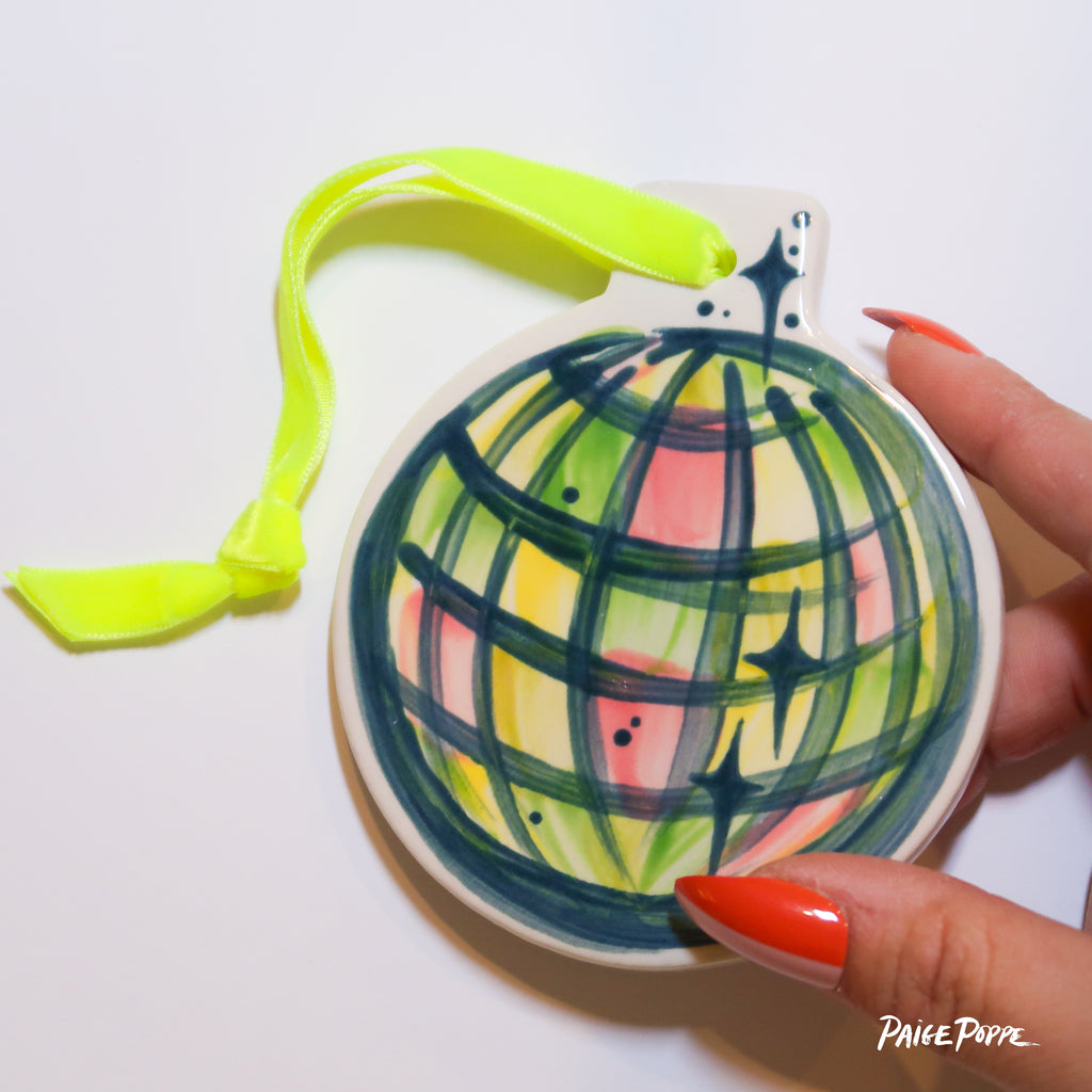 "Disco Dance" Handpainted Ceramic Ornament