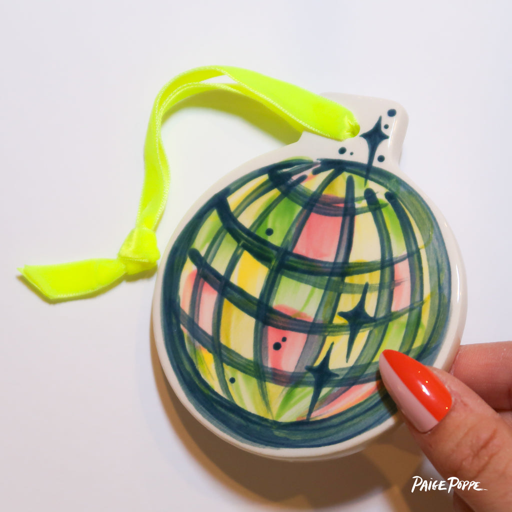 "Disco Dance" Handpainted Ceramic Ornament