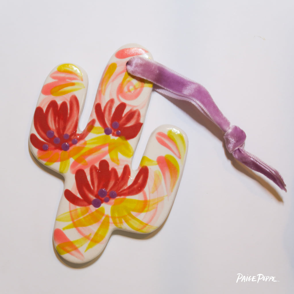 "Lotus Lane" Handpainted Ceramic Ornament