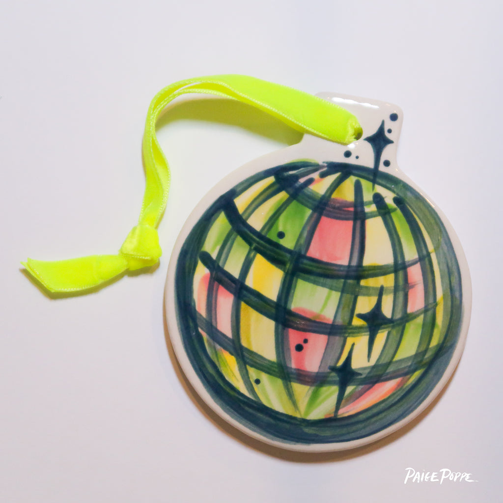 "Disco Dance" Handpainted Ceramic Ornament