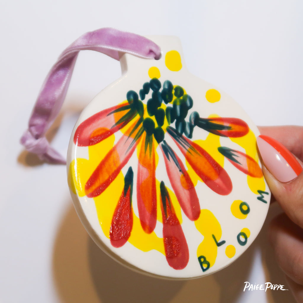 "BLOOM Baby" Handpainted Ceramic Ornament