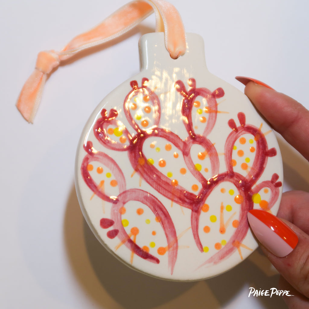 "Desert Rose" Handpainted Ceramic Ornament