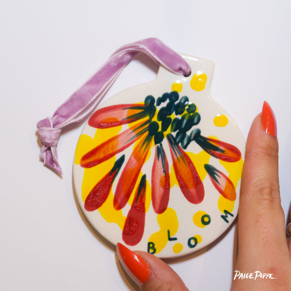 "BLOOM Baby" Handpainted Ceramic Ornament