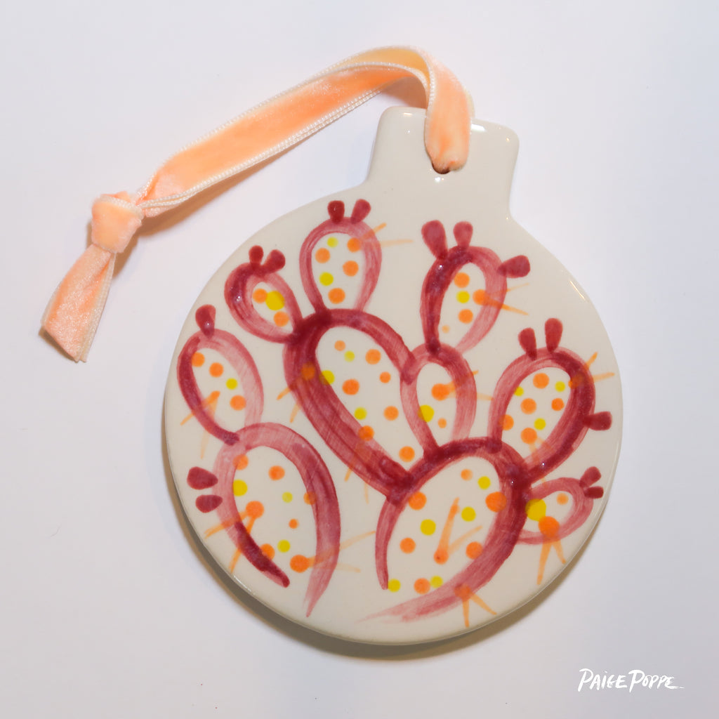 "Desert Rose" Handpainted Ceramic Ornament