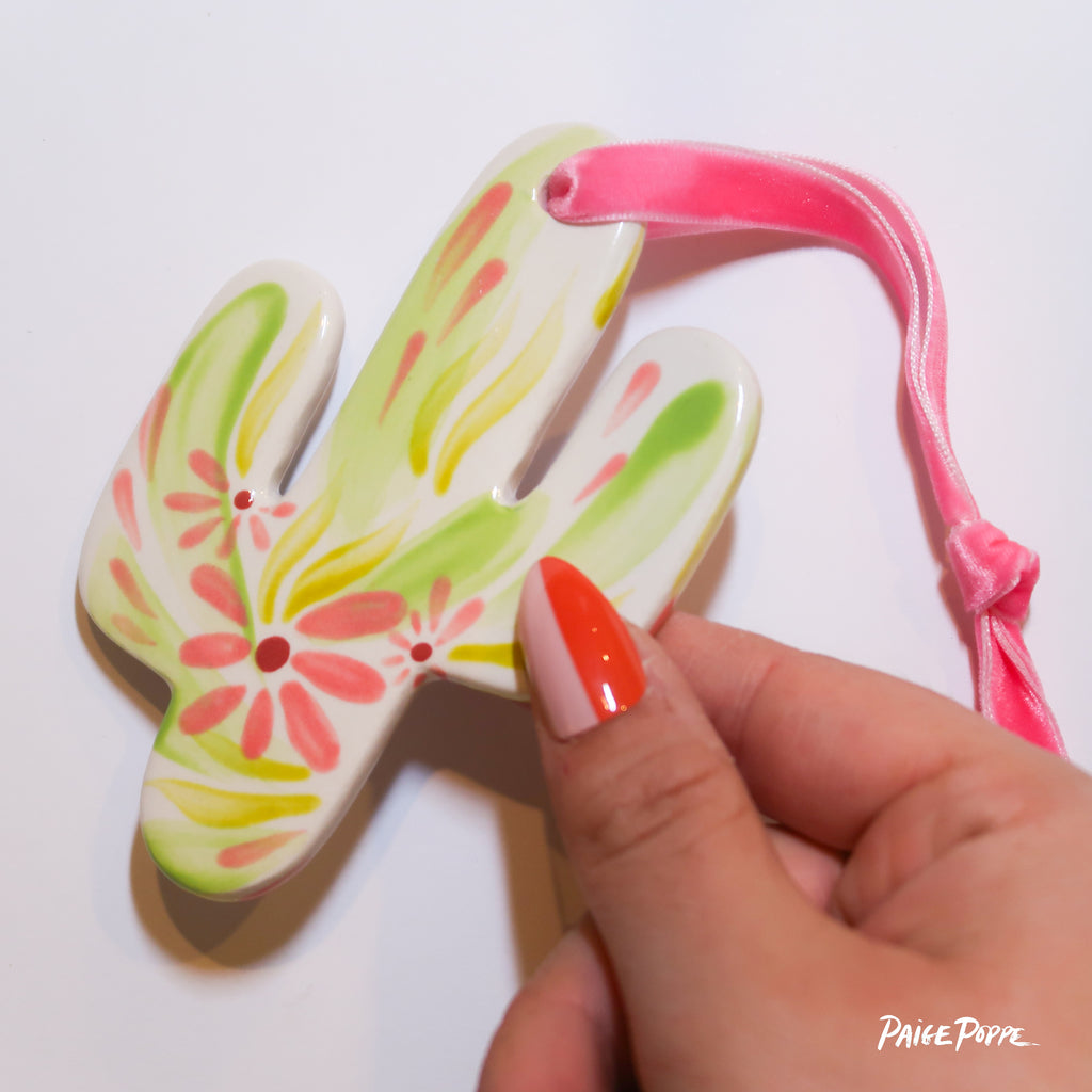 "Pink Petals" Handpainted Ceramic Ornament