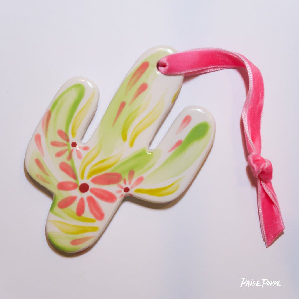 "Pink Petals" Handpainted Ceramic Ornament