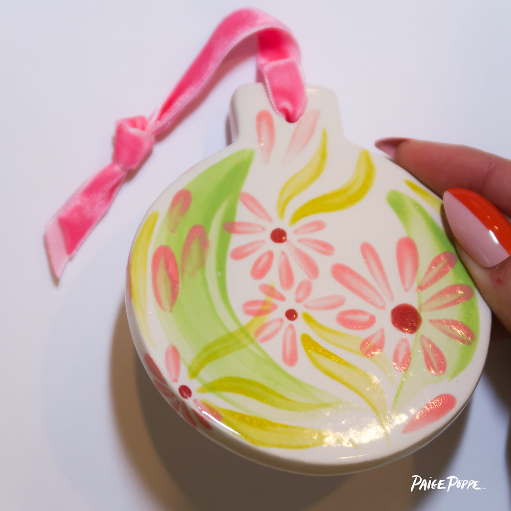 "Bouquet of Blooms" Handpainted Ceramic Ornament