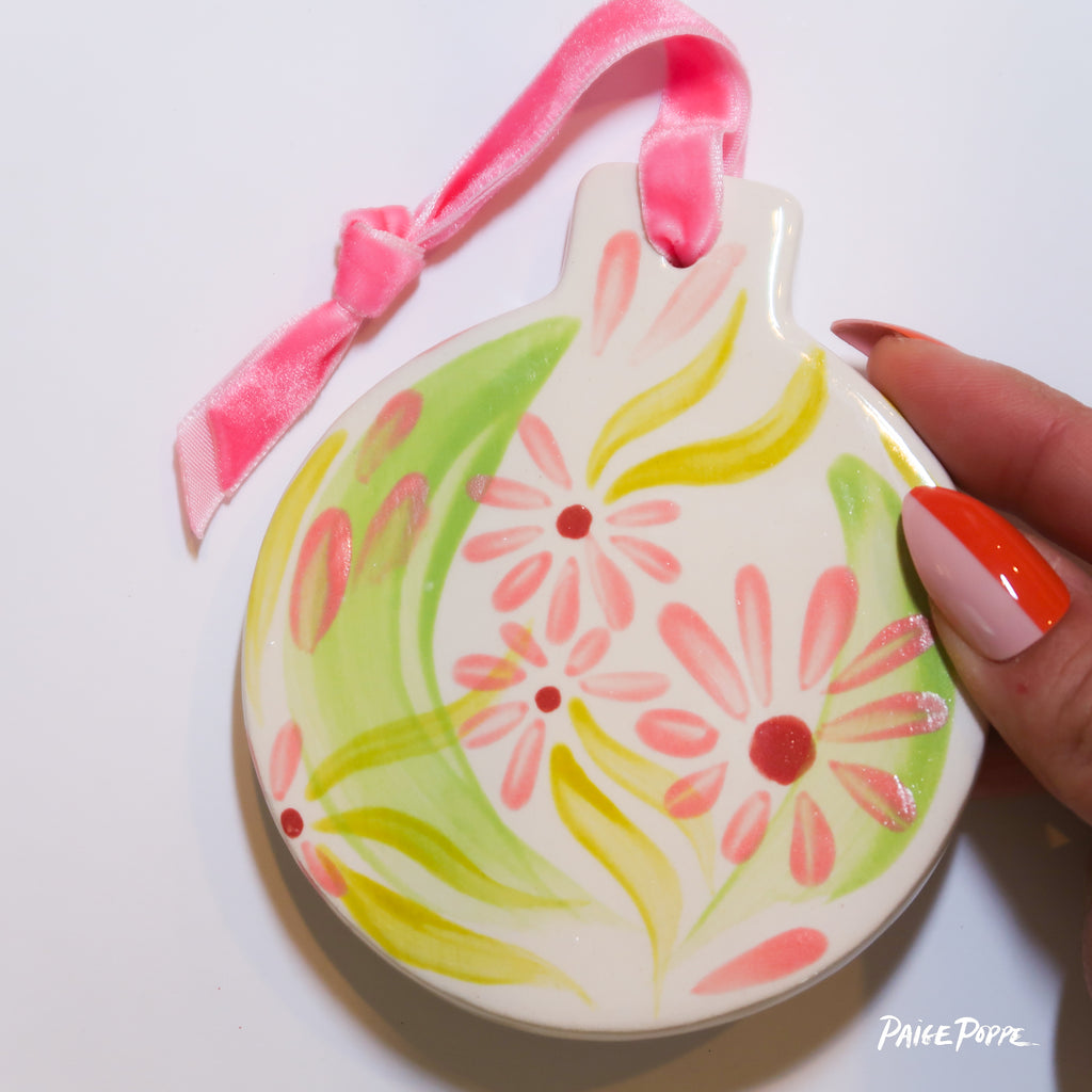 "Bouquet of Blooms" Handpainted Ceramic Ornament