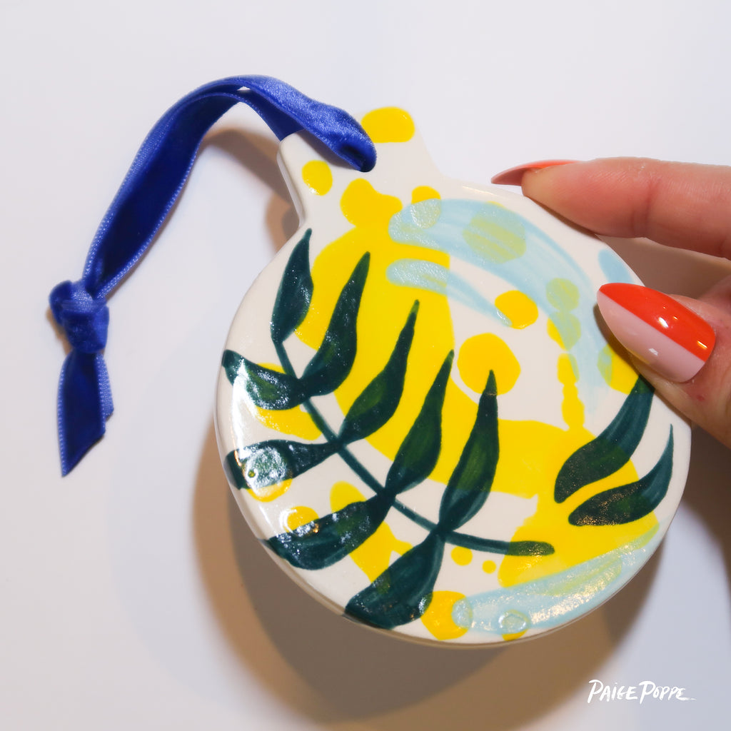 "Brimming with Botanicals" Handpainted Ceramic Ornament