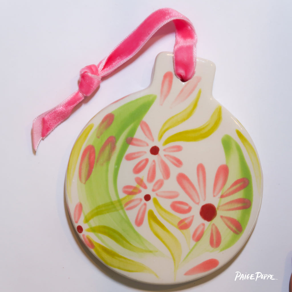 "Bouquet of Blooms" Handpainted Ceramic Ornament