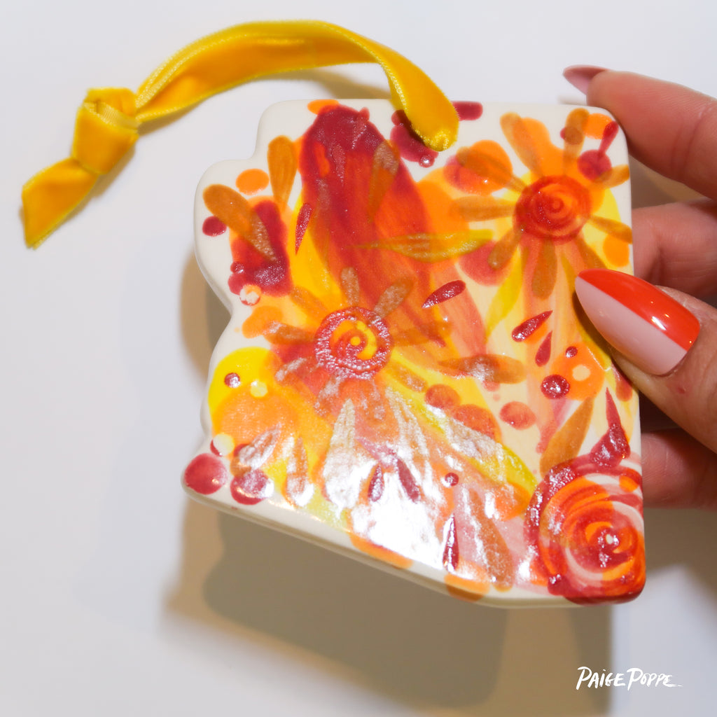 "Abstracted Arizona" Handpainted Ceramic Ornament