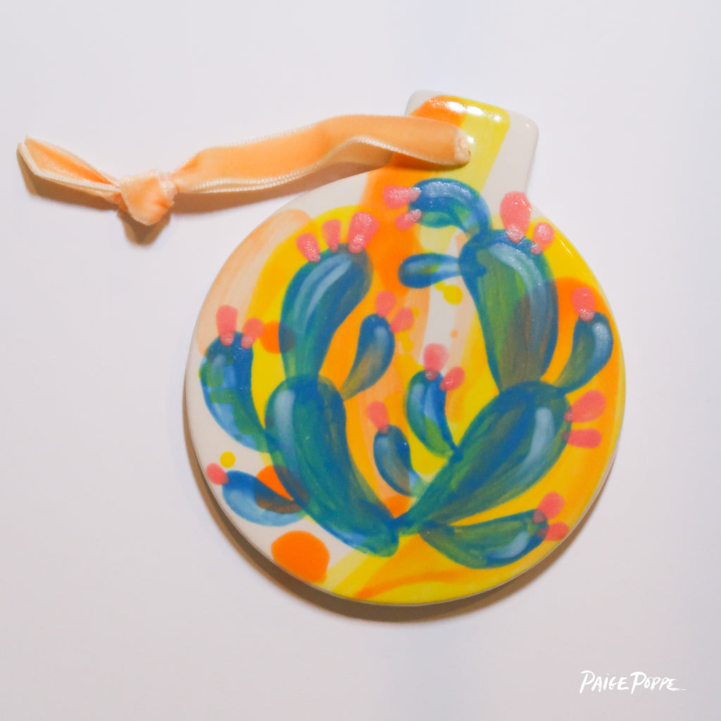 "Psychedelic Holiday" Handpainted Ceramic Ornament