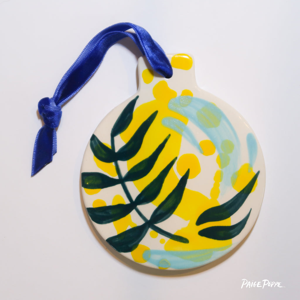 "Brimming with Botanicals" Handpainted Ceramic Ornament