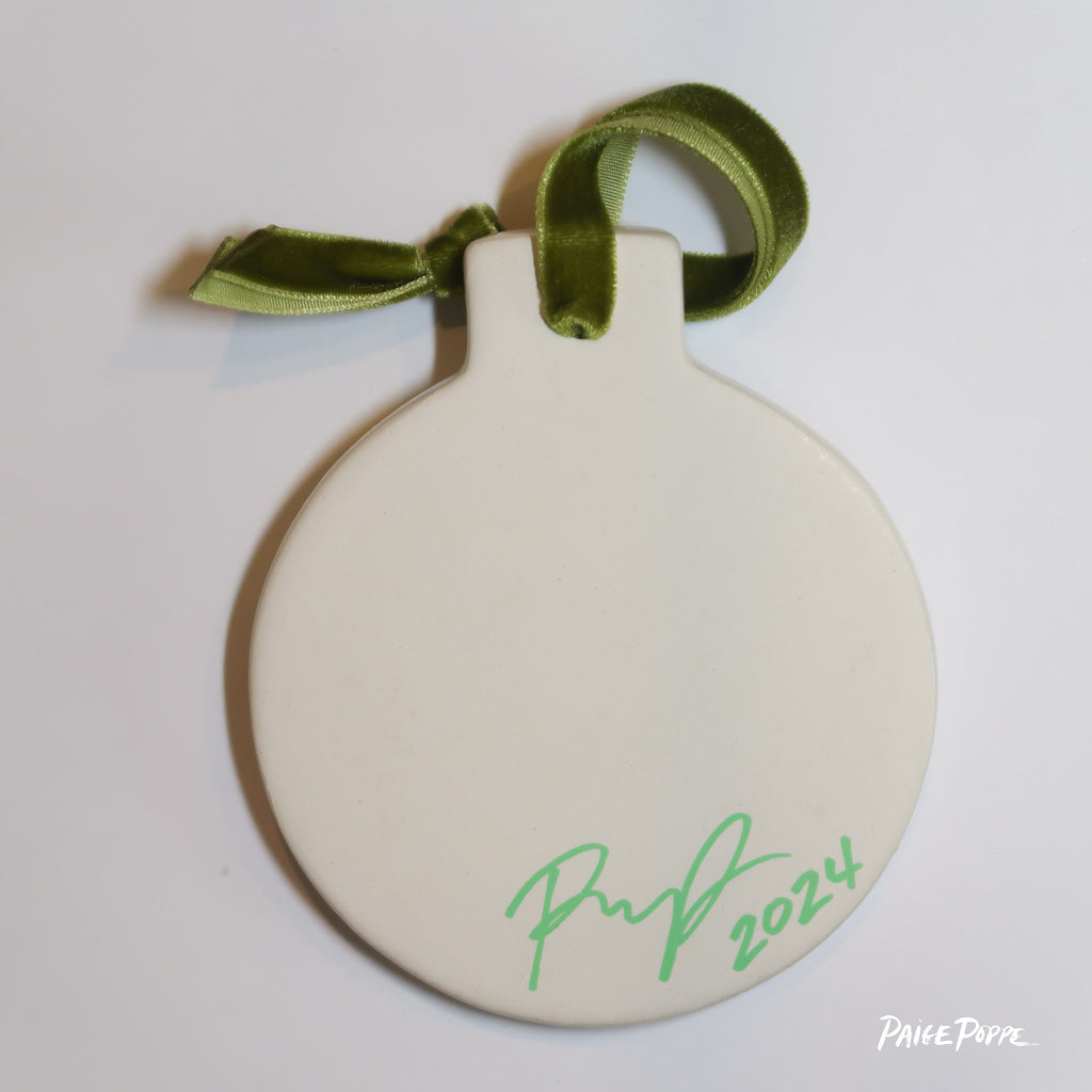 IMPERFECT "Festive Flora" Handpainted Ceramic Ornament