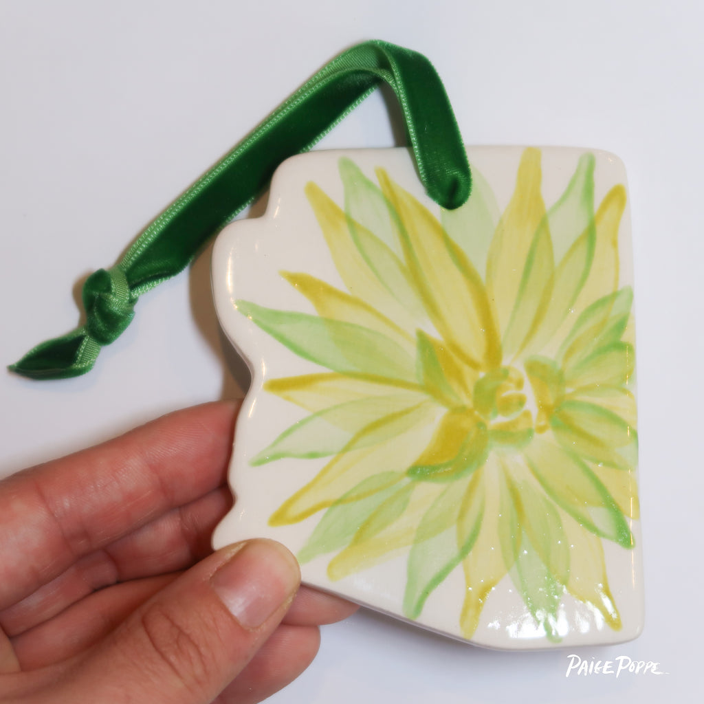 "State of Succulents" Handpainted Ceramic Ornament