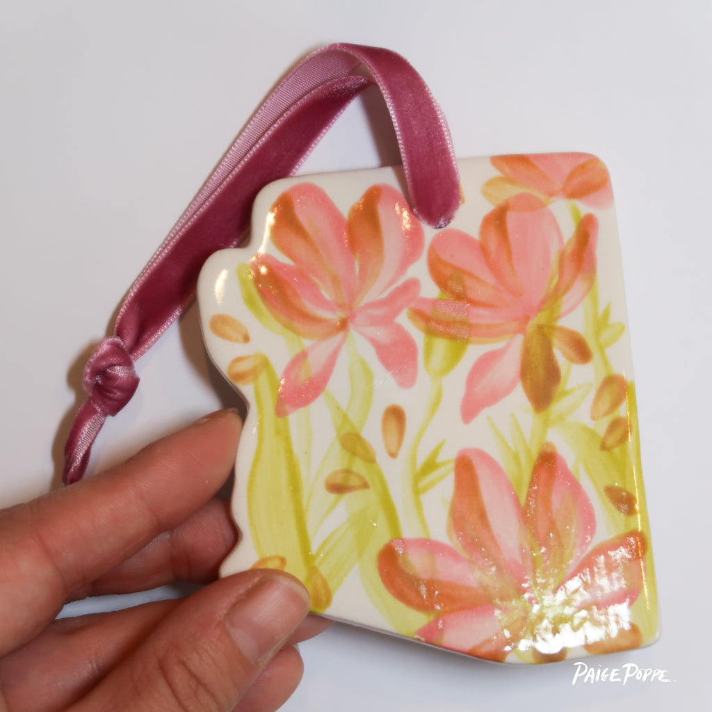 "Arizona Blooms" Handpainted Ceramic Ornament