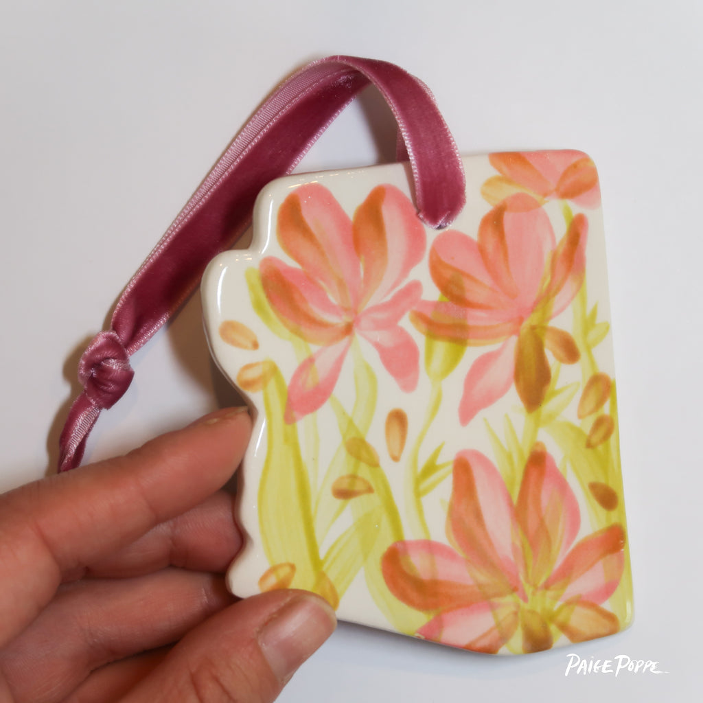 "Arizona Blooms" Handpainted Ceramic Ornament