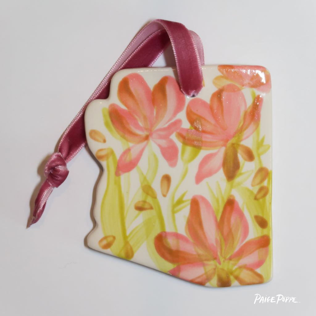 "Arizona Blooms" Handpainted Ceramic Ornament