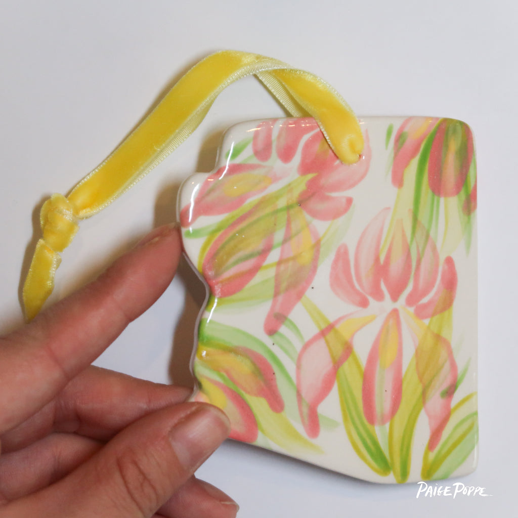 IMPERFECT "Arizona Flora" Handpainted Ceramic Ornament