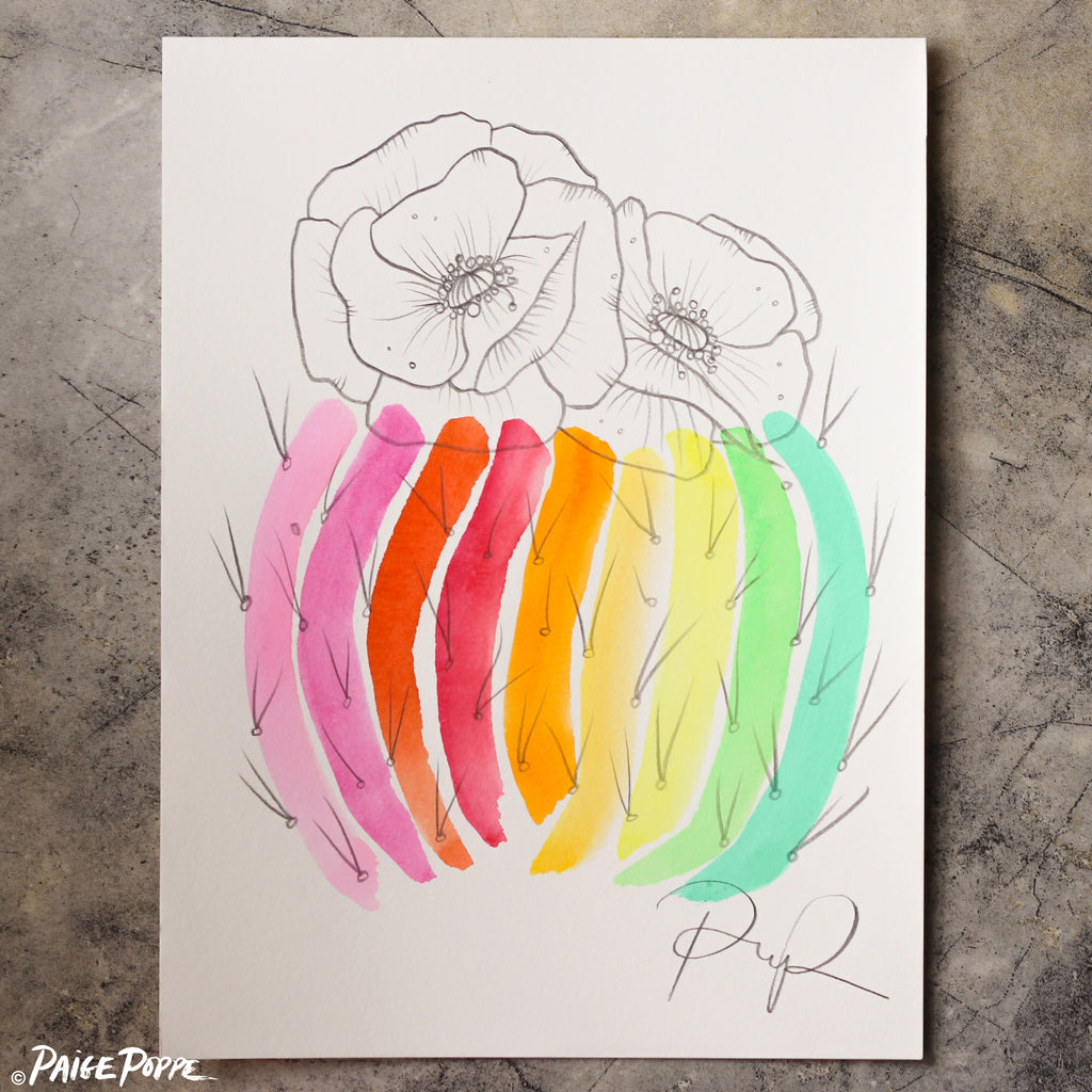 "Rainbow Barrel" Watercolor Art Print