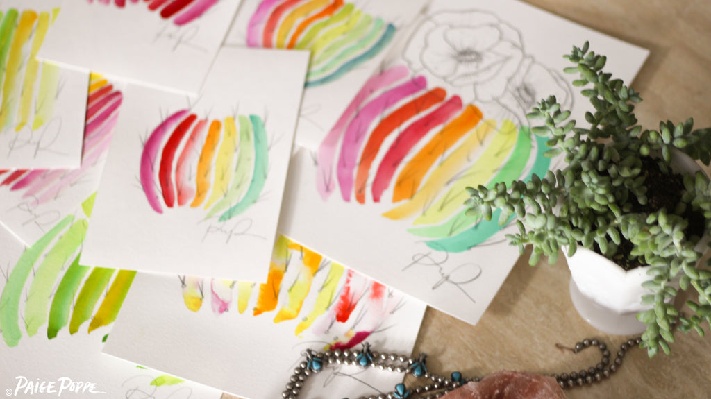 "Rainbow Barrel" Watercolor Art Print