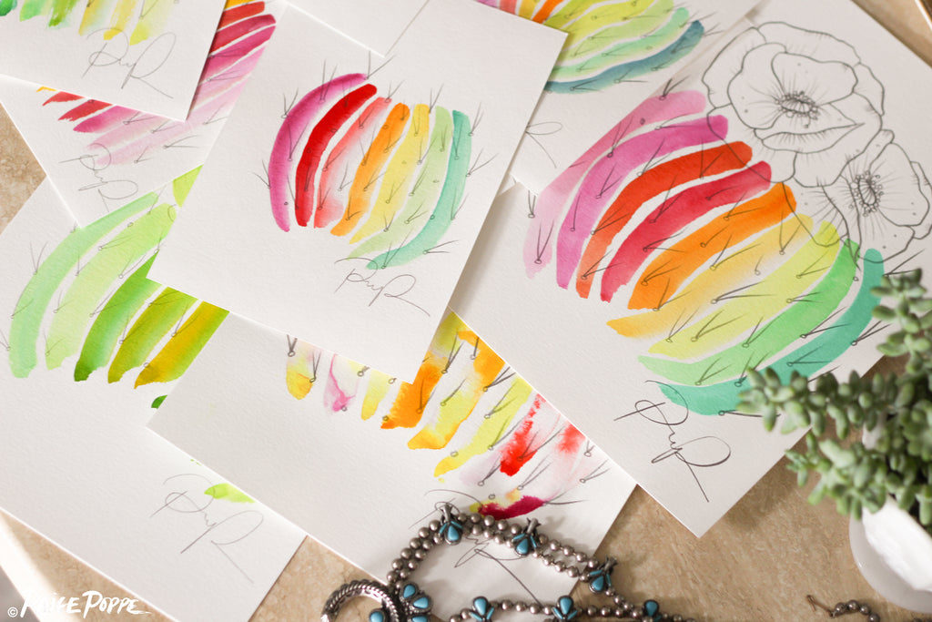 "Rainbow Barrel" Watercolor Art Print