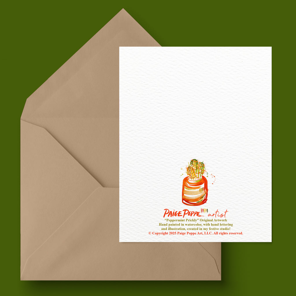 "Peppermint Prickly" Holiday Greeting Card