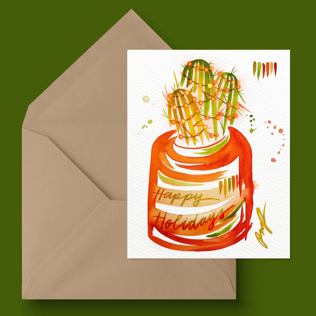 "Peppermint Prickly" Holiday Greeting Card