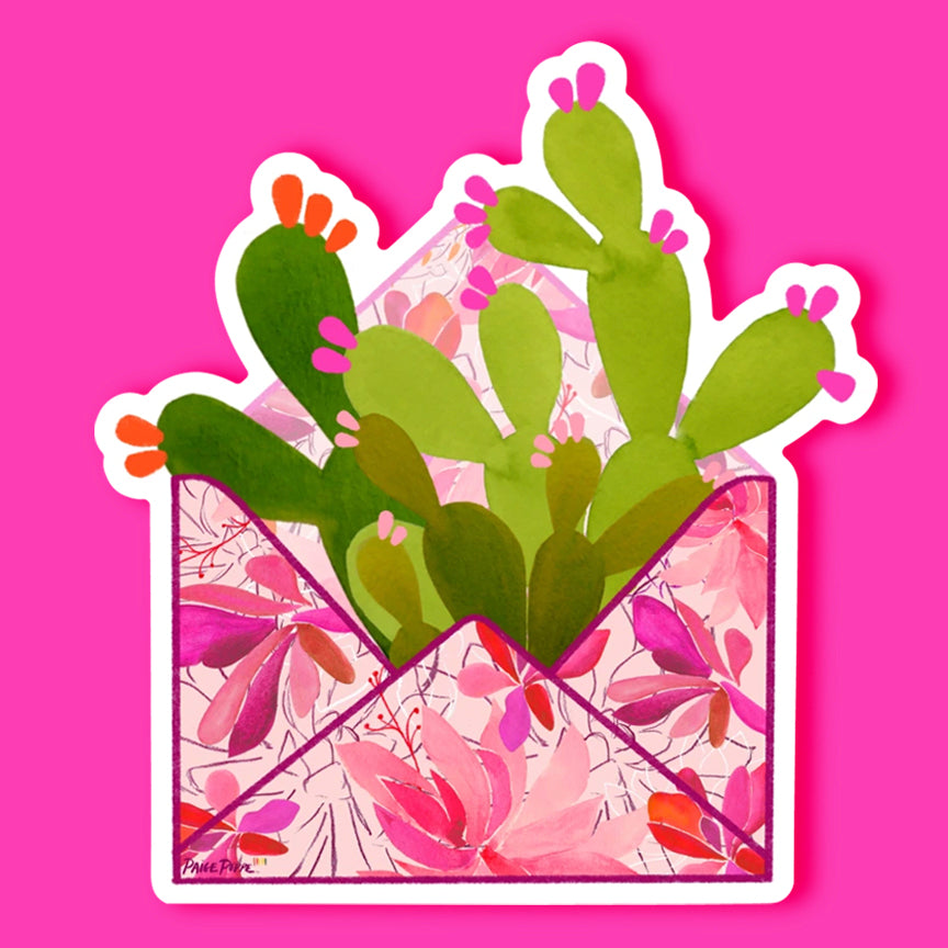 "Prickly Post" Diecut Sticker