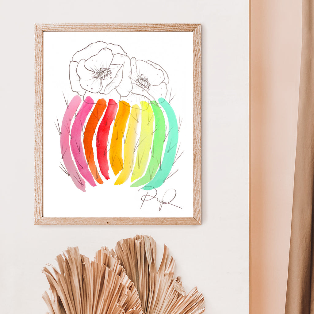 "Rainbow Barrel" Watercolor Art Print