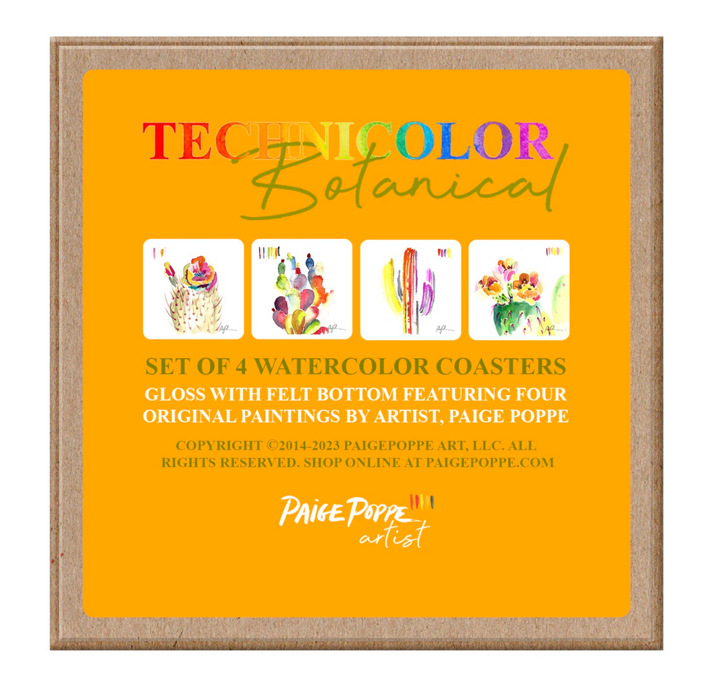 "Technicolor Botanical" Boxed Coaster Set