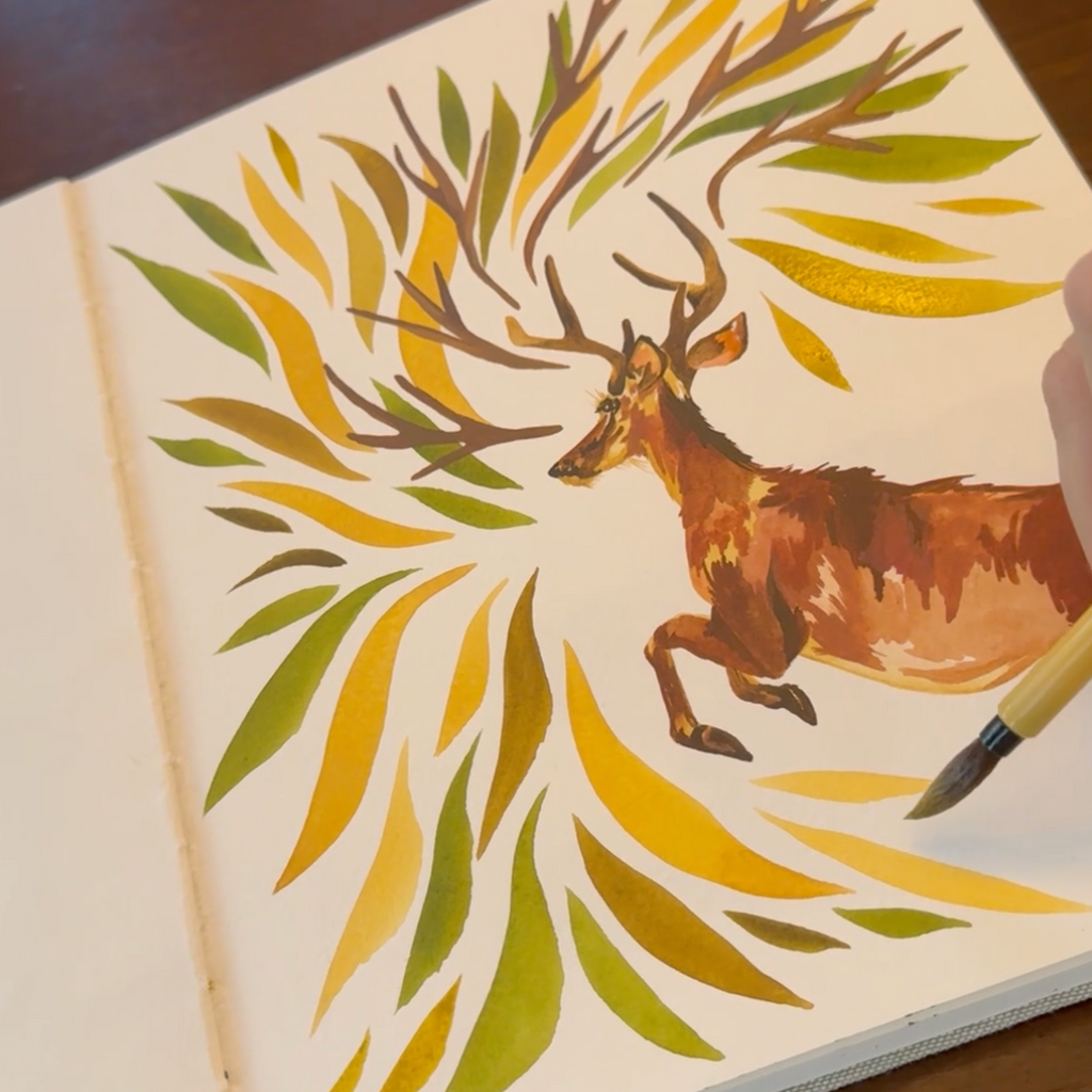 "Botanical Buck" Holiday Greeting Card